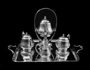 Christofle - 5pc. Silver Plated Louis XV Tea Set - Noble Crown, Like New !