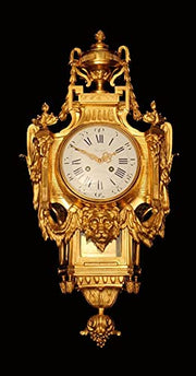 Preyat - French Gold Plated Bronze Wall Clock, Museum Quality - 1800s !!