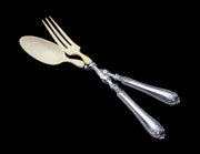 BF - Stunning Set of 8 Magnificent French Antique Sterling Silver Flatware Serving Pieces.