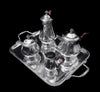 Puiforcat (Hermes): 4pc. Antique French Louis XVI Sterling Silver Tea Set + Tetard Sterling Serving Tray - MINT !