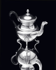 Puiforcat (Hermes) - Stunning 6pc. Antique French Sterling Silver Tea Set, Empire Style, No Monograms !