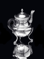 Puiforcat (Hermes) - Stunning 6pc. Antique French Sterling Silver Tea Set, Empire Style, No Monograms !