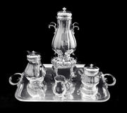 Cardeilhac: Magnificent 5pc. French Antique Sterling Silver Tea Set with Puiforcat Sterling Silver Serving Tray !