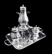 Cardeilhac: Magnificent 5pc. French Antique Sterling Silver Tea Set with Puiforcat Sterling Silver Serving Tray !