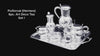 Puiforcat (Hermes) - 6pc. Hammer Finish 950 Sterling Silver Art Deco Tea Set + Serving Tray