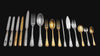 Puiforcat (Hermes) - 246pc French 950 Sterling Silver & Vermeil Flatware Set + Chest, Silver, Gold