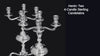 Henin - Two 4-Candle 950 Sterling Silver Candelabra 19th Century, Museum Quality.