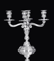 Henin - Two 4-Candle 950 Sterling Silver Candelabra 19th Century, Museum Quality.