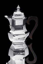 Tetard & Coignet - 5pc. Original French (Gatsby Era) Art Deco 950 Sterling Silver Tea Set + Storage Wraps, Museum Quality