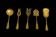 Caron - 197pc. Antique French 950 Sterling Silver & Vermeil Flatware Set, Marly Pattern !