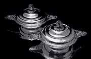 Odiot - Two 3pc. Covered 19th Century 950 Sterling Silver Vegetable Servers