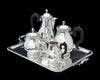 Ernst Prost & Caron - 5pc Original French Art Deco 950 Sterling Silver Tea Set