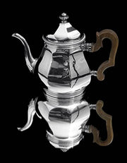 Tetard - 6pc French Art Deco (Gatsby Era) 950 Sterling Silver Tea Coffee Set + Storage Wraps, Museum Quality