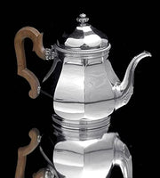 Tetard Freres - 6pc. French Original Art Deco (Gatsby Era) 950 Sterling Silver Tea Set + Storage Wraps, Museum Quality.