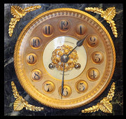 J. Charpentier - Gold Plated Bronze and Marble Mantel Clock Set, Museum Quality