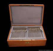 Lapparra - 111pc.(Service for 18) Antique French Sterling Silver Flatware Set + Storage Chest