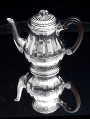 Puiforcat (Hermes) - 8pc. French Louis XVI 950 Sterling Silver Tea/Coffee Set + Wraps