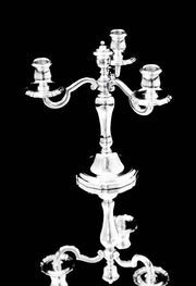 Christofle Collection Gallia - Stunning Pair of 3-Candle Silver Plated Candelabra + Wraps, Like New !