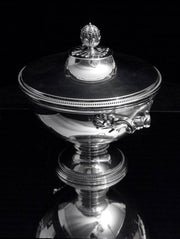 Tetard - Antique French 950 Covered Vegatable Server, 1880s, MUSEUM QUALITY !
