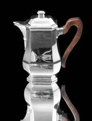 Tetard - 4pc. Original French Art Deco 950 Sterling Silver Tea Set + Serving Tray, Like New !